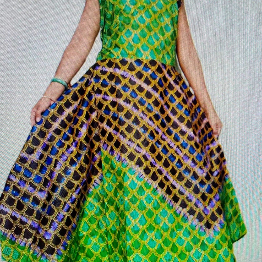 OSFM wrap dress with scarf; soft wax material